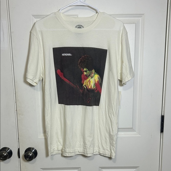 Lucky Brand Authentic Jimi Hendrix Graphic Tee shirt size medium cream crew neck - Picture 1 of 5